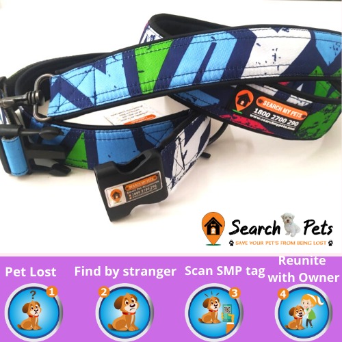 Anti Lost Multi Color 1.5 Inch Padded Smart Antilost Dog Collar, Tracking Dog collar